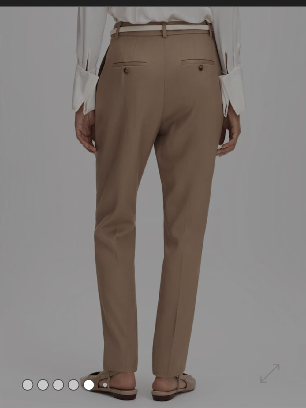 Reiss Camel Tailored  Trousers - Picture 4 of 12